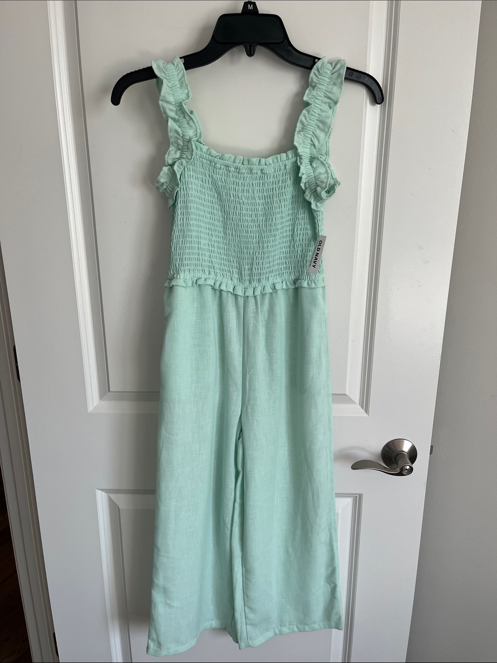 Old Navy Mint Green Ruffle-Strap Smocked Jumpsuit NWT